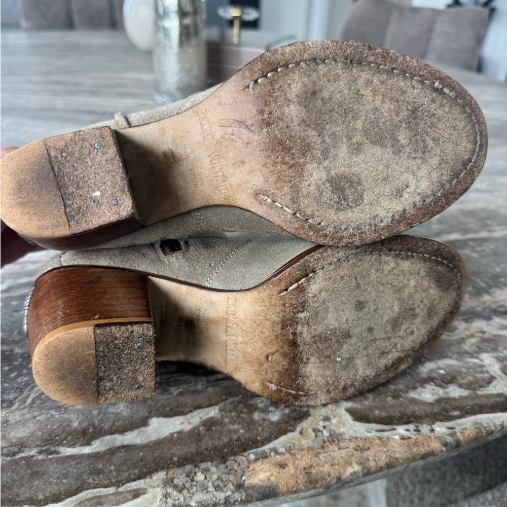 Zadig & Voltaire Taupe Suede Ankle Boots - Picture 6 of 6